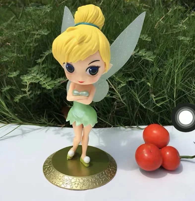 16cm Q Posket Tinkerbell Figure With Base Princess Tinker Bell PVC Action Figure Toys Model For Kids Gifts