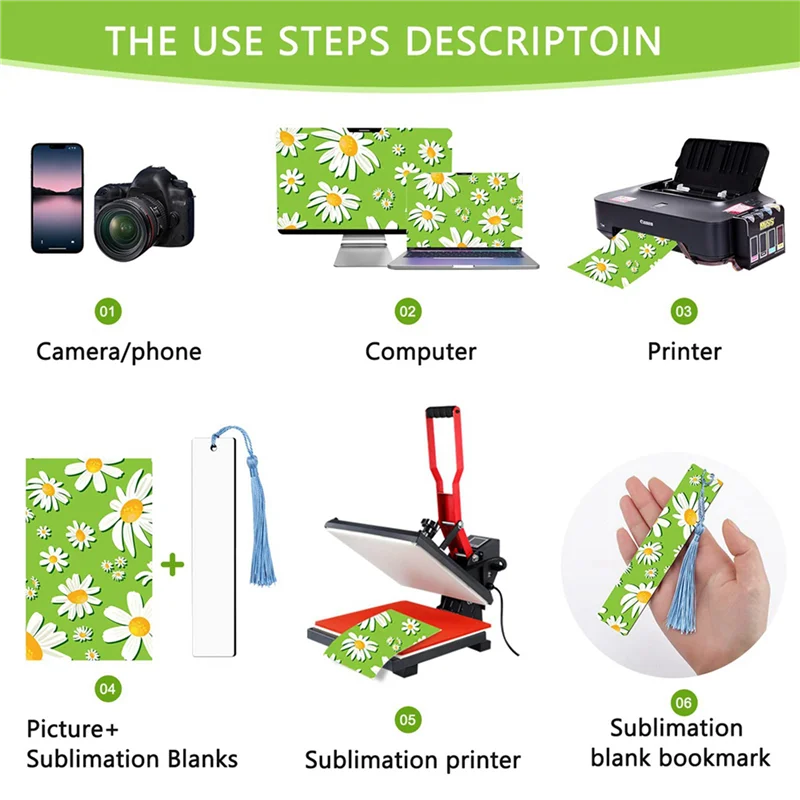 

OFSS-150Pcs Sublimation Blank Bookmarks, Sublimation Blank Products DIY Bookmark Projects Sublimation Double Sublimation