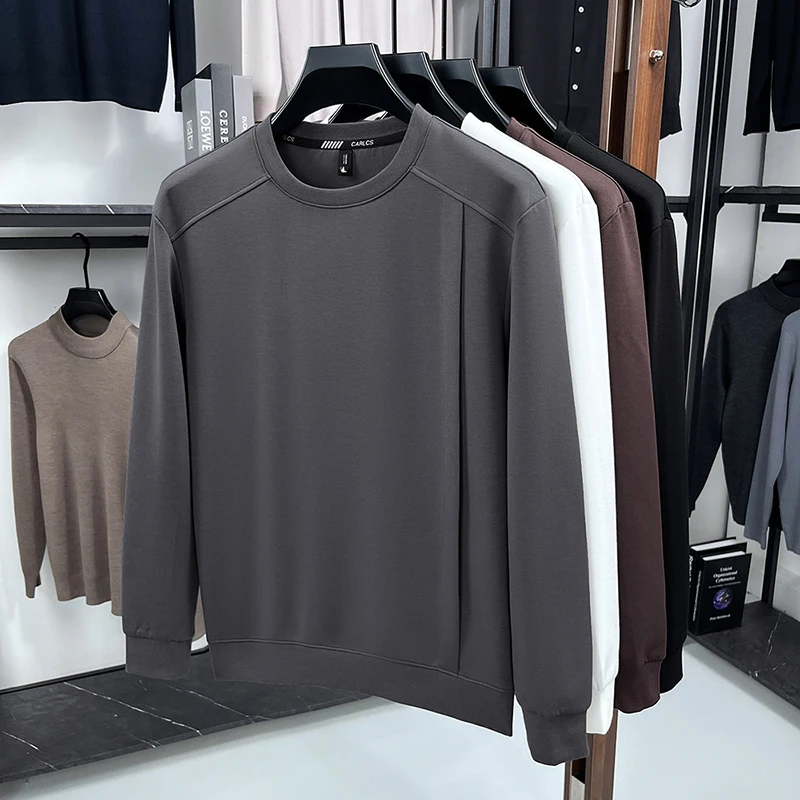 العلامة التجارية الأصلية جودة تي شيرت رجالي الخريف رائعة س الرقبة بلون كم طويل بلوفر أنيق تنوعا الاتجاه الرجالي