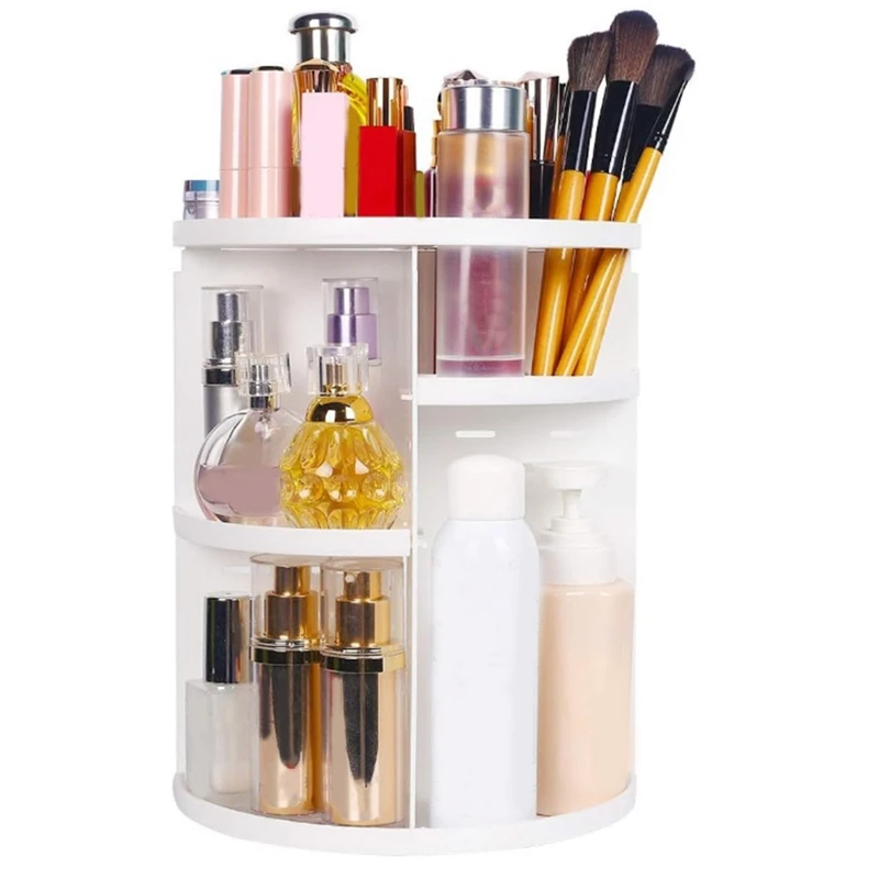 360 Rotating Makeup Organizer, DIY Adjustable Makeup Spinning Holder Storage Rack, Capacity Make Up Shelf Cosmetics A Durable