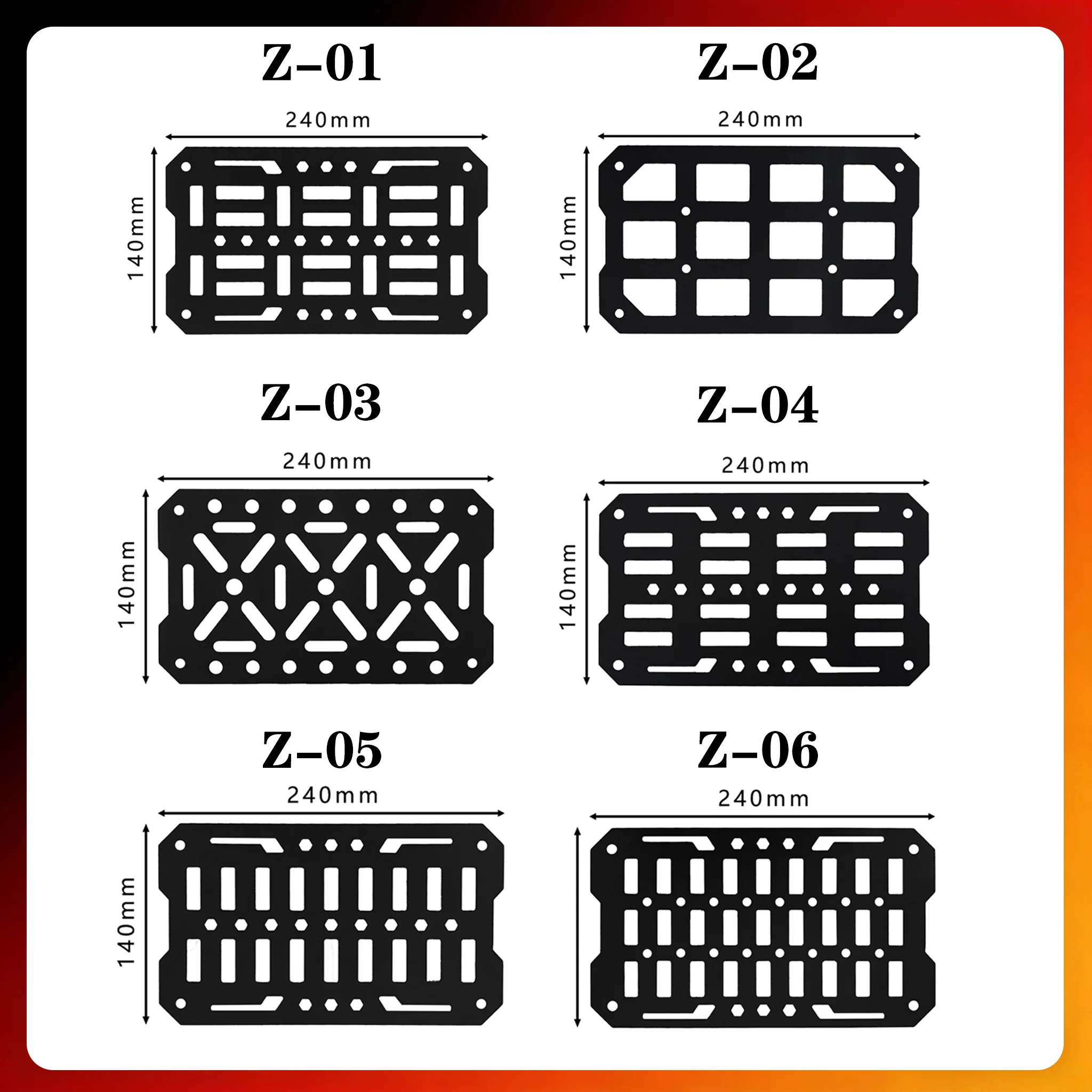 1PCS Molle Panel Motorcycle Trunk Side Box Tactical Expansion Panel Tail top box luggage Organizer Modular Storag hanging panel view 6