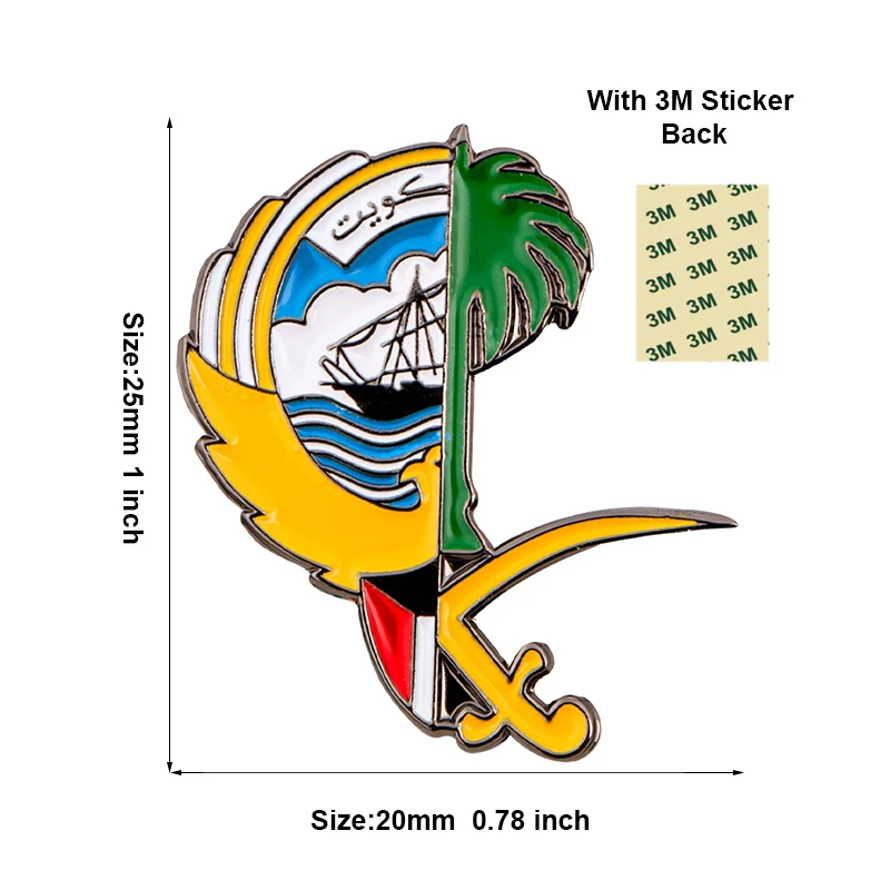 1-100PCS Saudi Arabia Mobile Phone 3M Sticker Badge Metal Pin Broooches Pins
