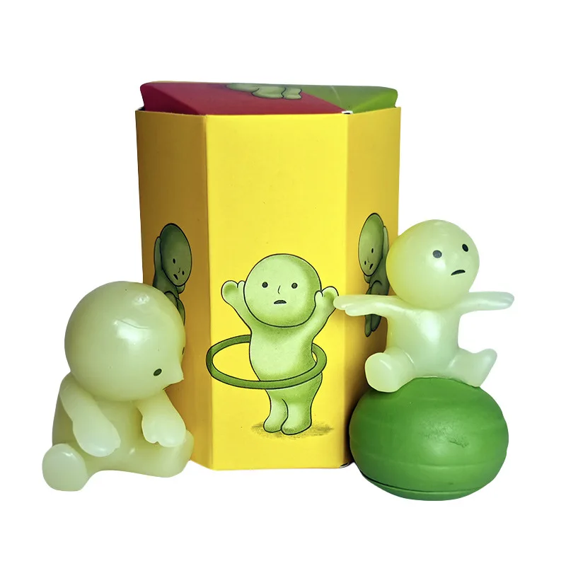 5 سنتيمتر صندوق أعمى اللياقة البدنية سلسلة شخصية صغيرة لطيف Noctilucent الديكور دمية غرفة نوم المرحاض سلسلة نموذج ركن لعبة الهدايا