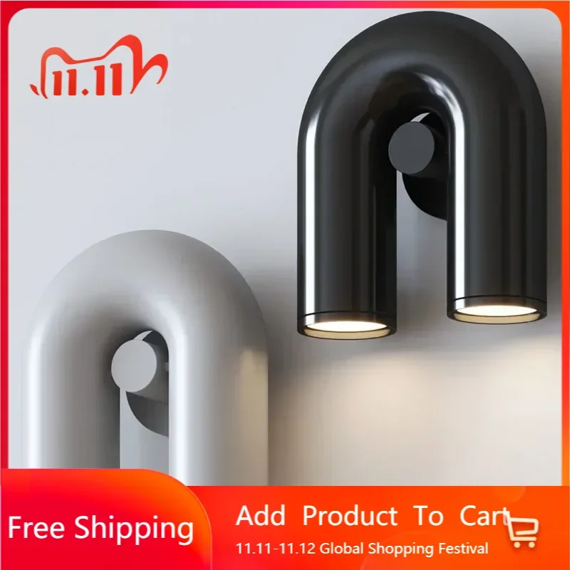 Modern LED Wall Light U Shaped Art Lamps For Bedroom Bedside Living Room Corridor TV Background Home Indoor Simple Decor Fixture