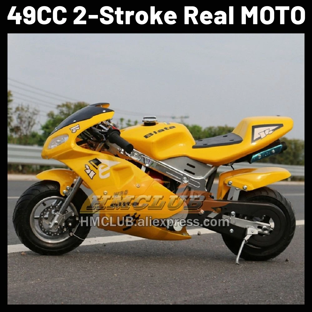 2 Stroke Gasoline Engine Motorcycle 49CC 50CC Racing MOTO Pocket Bikes For Outdoor Sports Competition Race Team Game Motorbike