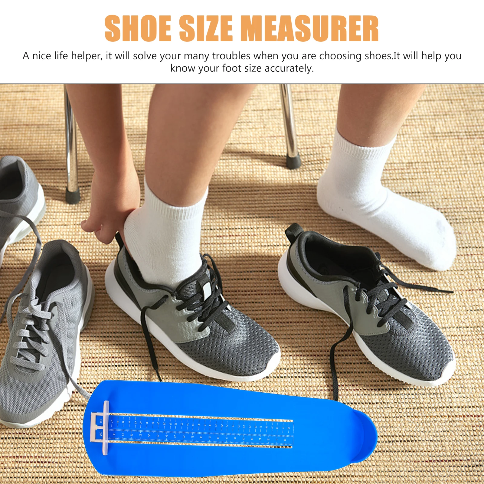 

Safe Eu Size Foot Measuring Device Shoe Sizer Ruler Accurate Size Tool for Adults Home Use Shoe Measurement Device