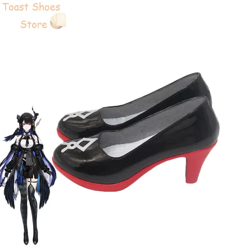 Vtuber EN Nerissa Ravencroft Cosplay Shoes PU Leather Shoes Halloween Carnival Boots Cosplay Prop Costume Prop