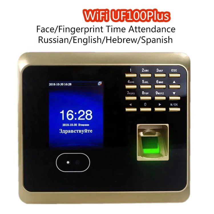 ZK Free Software Smart Face Recognition Wifi Biometric Fingerprint Time Recorder Attendance System Device ZKT UF100Plus