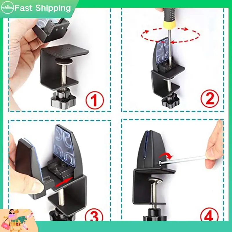 

Punch-Free Aluminum Alloy Desktop Glass Fixed Clip Wooden Board Clip Desk Partition Clip Lengthened 190Mm-Tvdae
