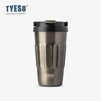 Tyeso Vintage Coffee Mug Portable Steel Insulated Travel Cup Convenient Handheld 304 Stainless Thermos for On-the-Go Use