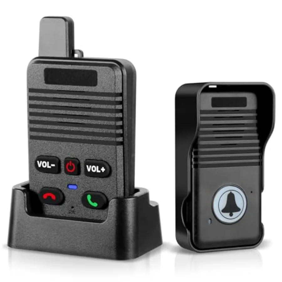 Wireless Doorbell for Home House Business, Waterproof Full Duplex, 1000ft Range, Two-Way Communication, 8 Volume Levels, 4 Chim