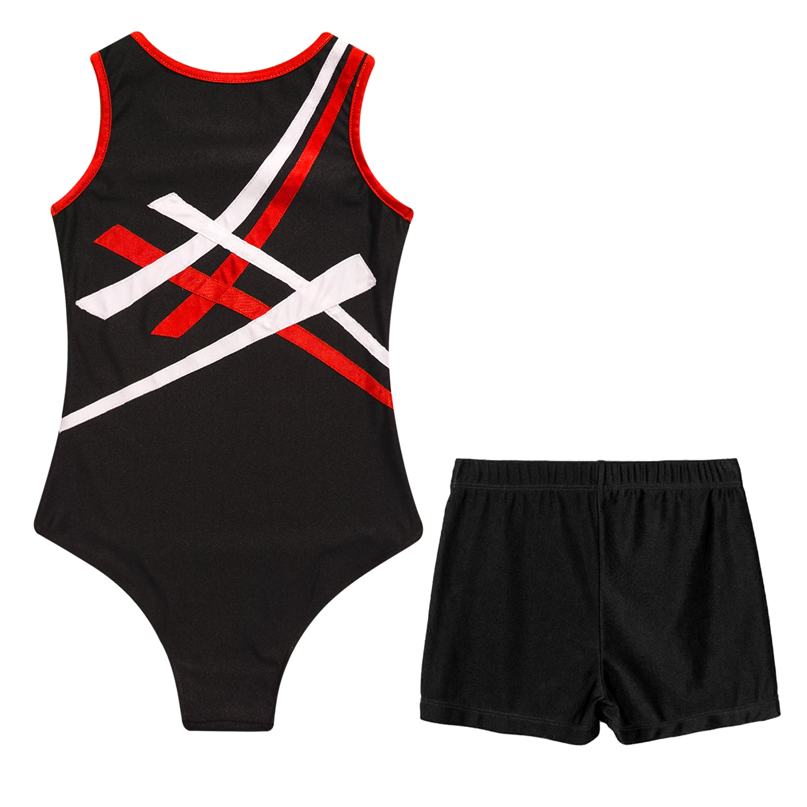 Kids Boys Gymnastics Leotard with Shorts Set Ballet Dance Bodysuit Tank Unitard Training Activewear Gym Yoga Workout Costume