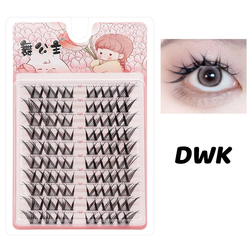 

60/100Pcs Natural Fairy Lash Clusters Wispy D Curl Anime Individual Lashes Wet-Look Invisible Lash Band DIY Eyelash Extension