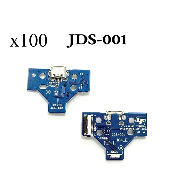 100個-ロット-ブルー-14ピン-usb充電ポートソケット-pcbボード-ps4-dualshockコントローラー-jds‑001-修理部品用