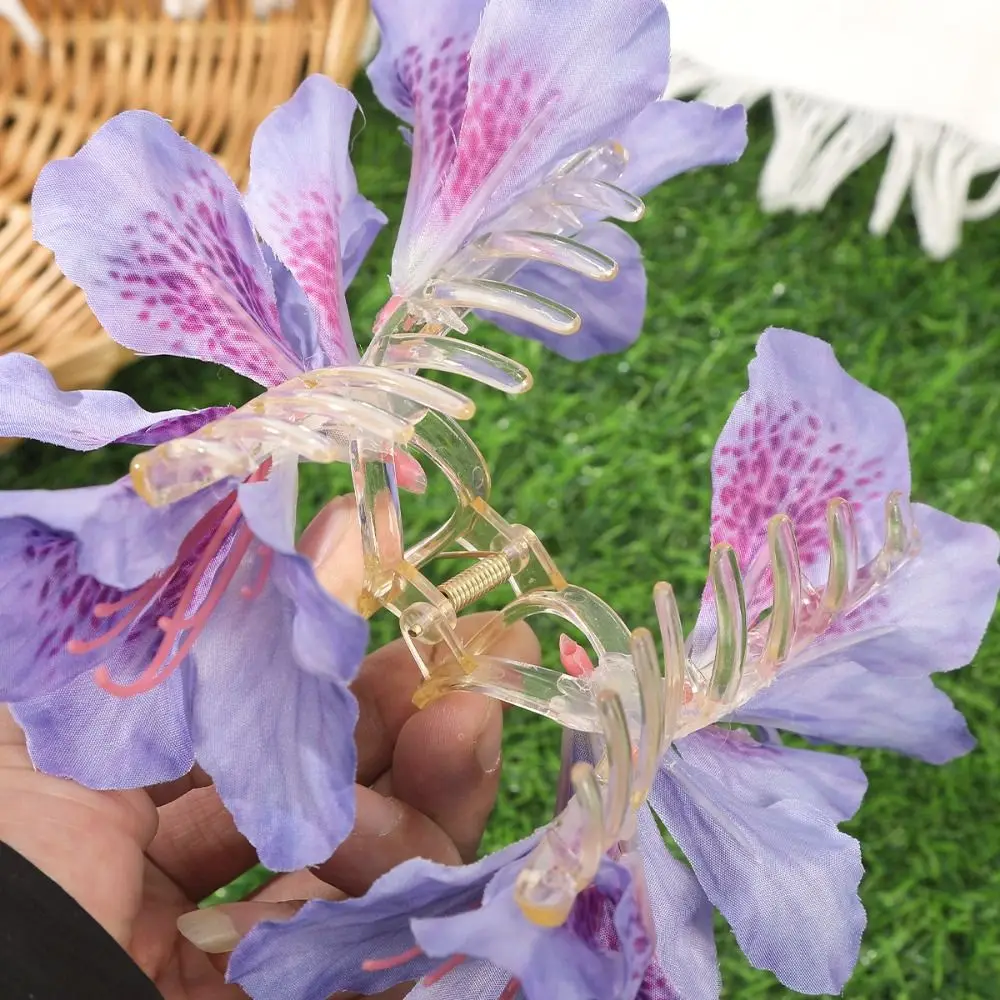 

Creative Bohemia Canna Flower Hair Claw Large Shark Clip Grab Clip Calla Hair Clip Headdress Korean Style Big Hair Claw Beach