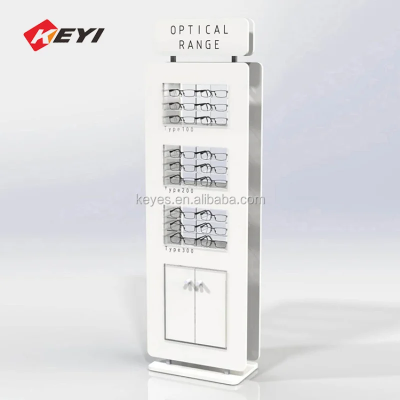 personalizzato. Espositore per occhiali da sole in acrilico da pavimento Espositore per occhiali in acrilico Espositore per negozio ottico con armadio di stoccaggio