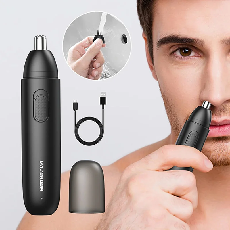 

New Men And Woman Rechargeable 360 Degree Rotating Double Knife Electric Eyebrow And Nose Clipper Painless And Safe
