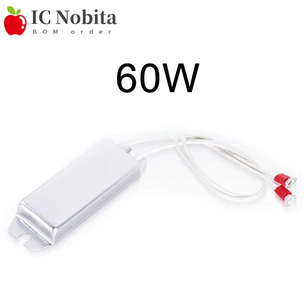 1 Buah RXPC RXG28 Resistor Cangkang Aluminium 60W 5 Ohm 10R 20R 30R 40R 50R 60R 100R Resistor Wirewound Daya Tinggi untuk Elektronik