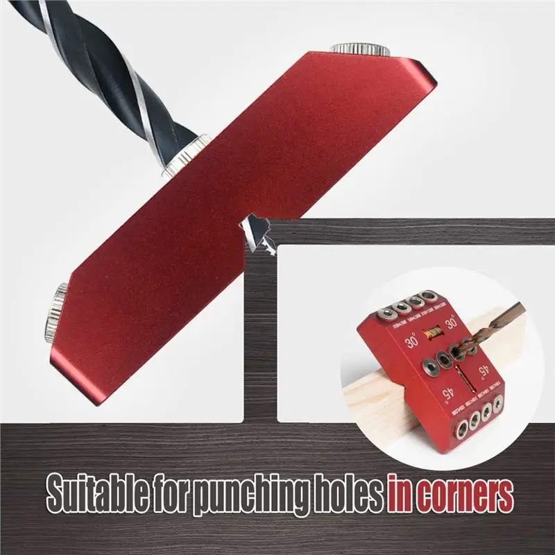 دليل الحفر مع مستوى الفقاعات لأعمال النجارة - يتضمن 30/45/90 ° فتحات مستقيمة/زاوية في 4 أحجام للحفر #4