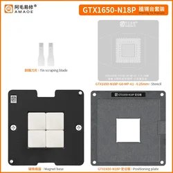 Amaoe BGA Tin Planting Reballing Stencil Template Station Kit for GPU GTX1650-N18P -20-MP-A1 N18P-G62-A1 N17P-GO-K Graphics Chip