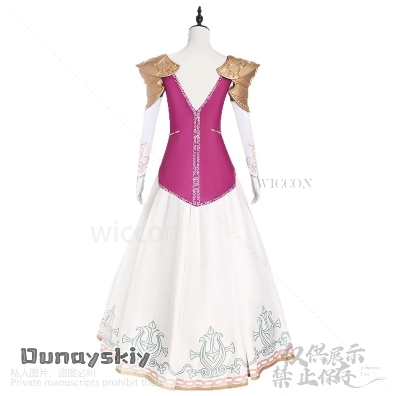 أنيمي لعبة الأميرة تأثيري الكرتون التقليدية طباعة ريترو أنيق فستان طويل لوليتا ثلاثية الأبعاد حمض البوليلاكتيك الدعائم الباروكات مخصصة