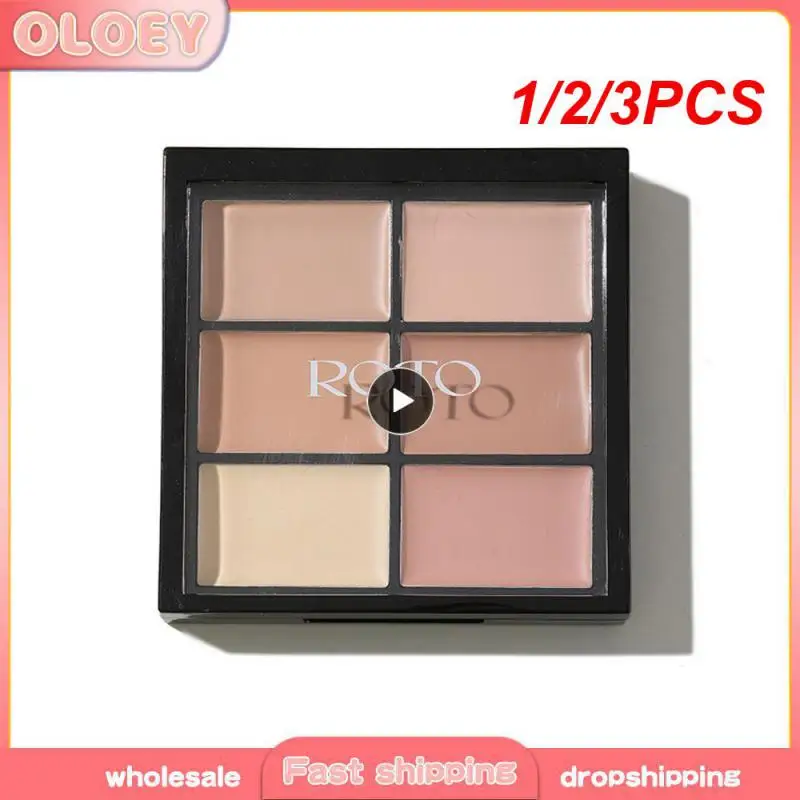 

1/2/3PCS 6-colors Concealer Plate Matte Contouring Concealer Shadow Palette Natural Brighten Fully Cover Dark Circles Acne Marks