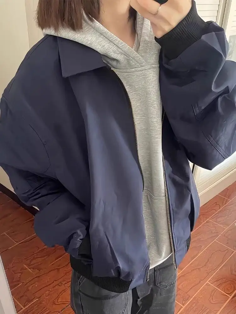 سترات منفوخة للنساء سترة بناتي للخريف من الفلانيل بأزرار للكلية شبابية عصرية جميلة فنية Preppy بناتي دافئة #4