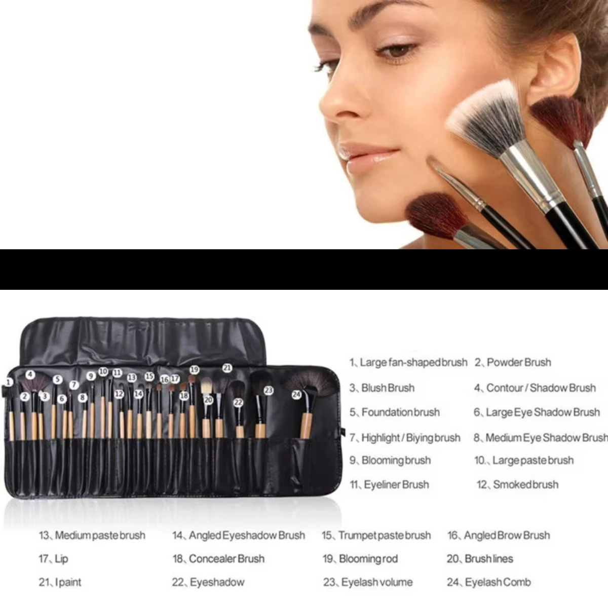 

Gift Of 24 pcs Makeup Brush Sets Professional Cosmetics Brushes Eyebrow Powder Foundation Shadows Pinceaux Make Tools Organize