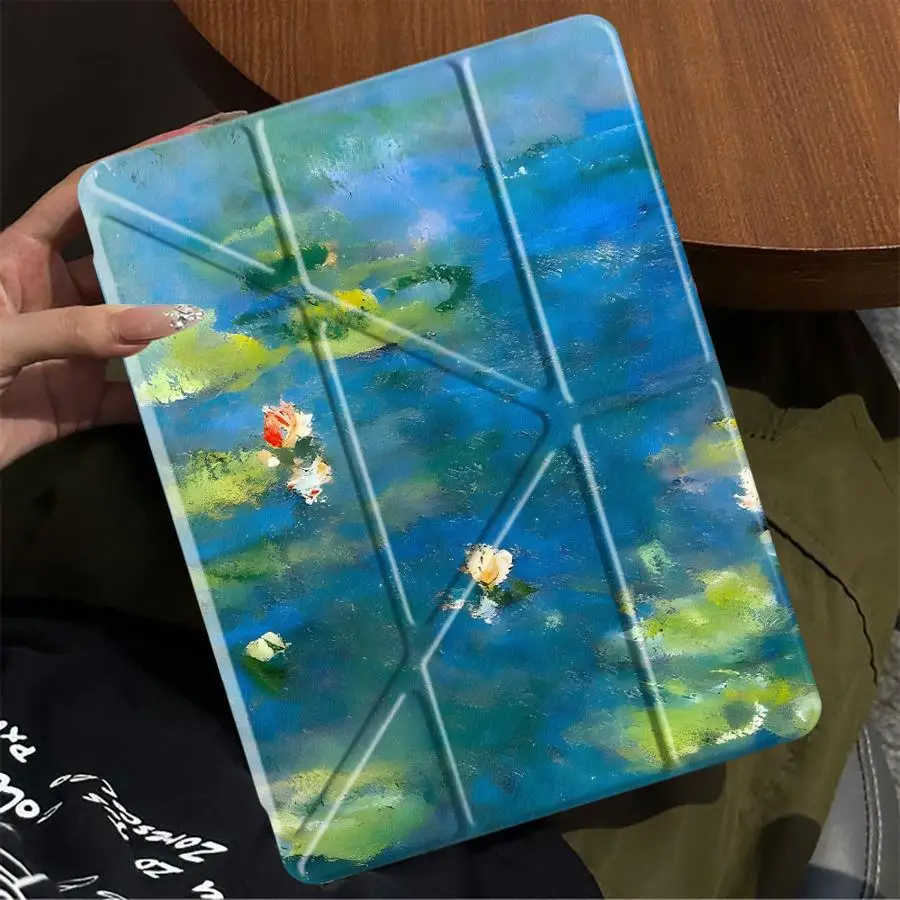 

Чехол-подставка для планшета с дизайном в стиле масляной живописи для iPad Pro 2025, Air 4, 5, M3, M2, 1, 2, M4, 11 дюймов, Mini 6, 7, Pro 11-го, 10-го, 9-го поколений