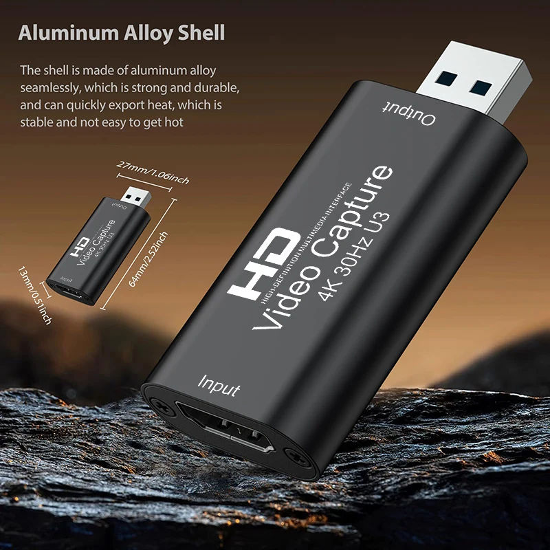 4K 1080Pビデオキャプチャカード USB 3.0 USB 2.0 HDMI対応 グラバーレコーダー PS4 Xbox ゲームカメラ録画 ライブストリーミング用