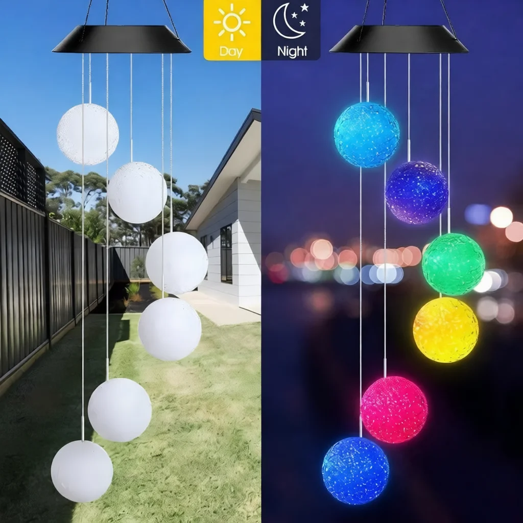 Solar Wind Chime Light Humming - Outdoor Lighting Decor Ideas 评论和价格