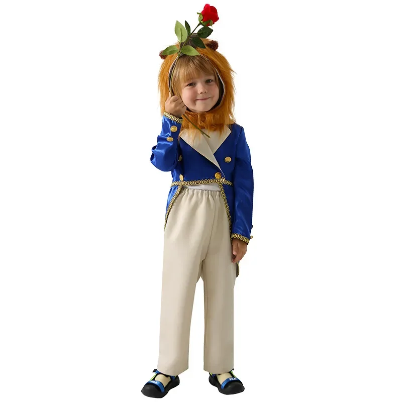 Jungen Prinz Schönheit Löwe Cosplay für Halloween Purim Karneval Kinder Tier Kostüm