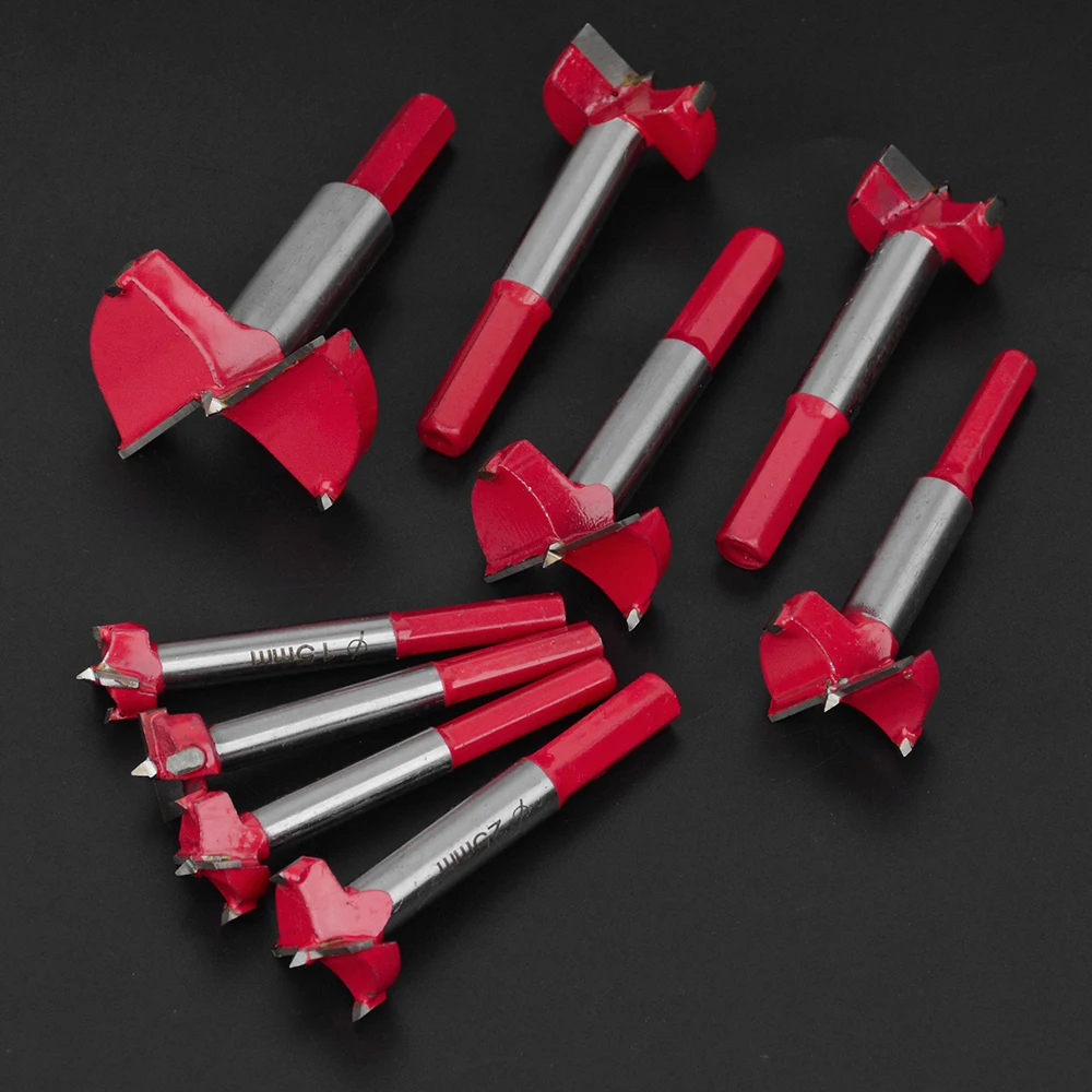 6Pcs/Set 15mm-25mm Forstner Drill Bit 2 Flutes Carbide Tip Auger Woodworking Hole Saw Wooden Cutter For Power Tools Drill Bits