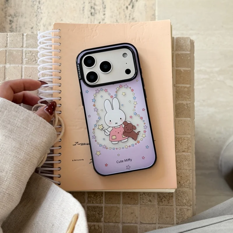 

Cute colorful Star Miffy Phone Case For iPhone 16 15 14 13 17 Pro Max Lovely cartoon Miffy Bear Clear shockproof cover﻿﻿﻿﻿﻿﻿﻿