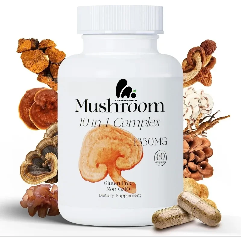 

Cordyceps sinensis mushroom capsule, lion mane, shiitake mushroom complex, energy, overall health 1300 milligrams per serving