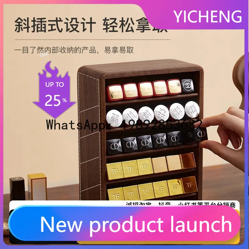 Xl wooden lipstick organizer - new multi-layer nail polish rack - desktop dedicated large capacity display stand