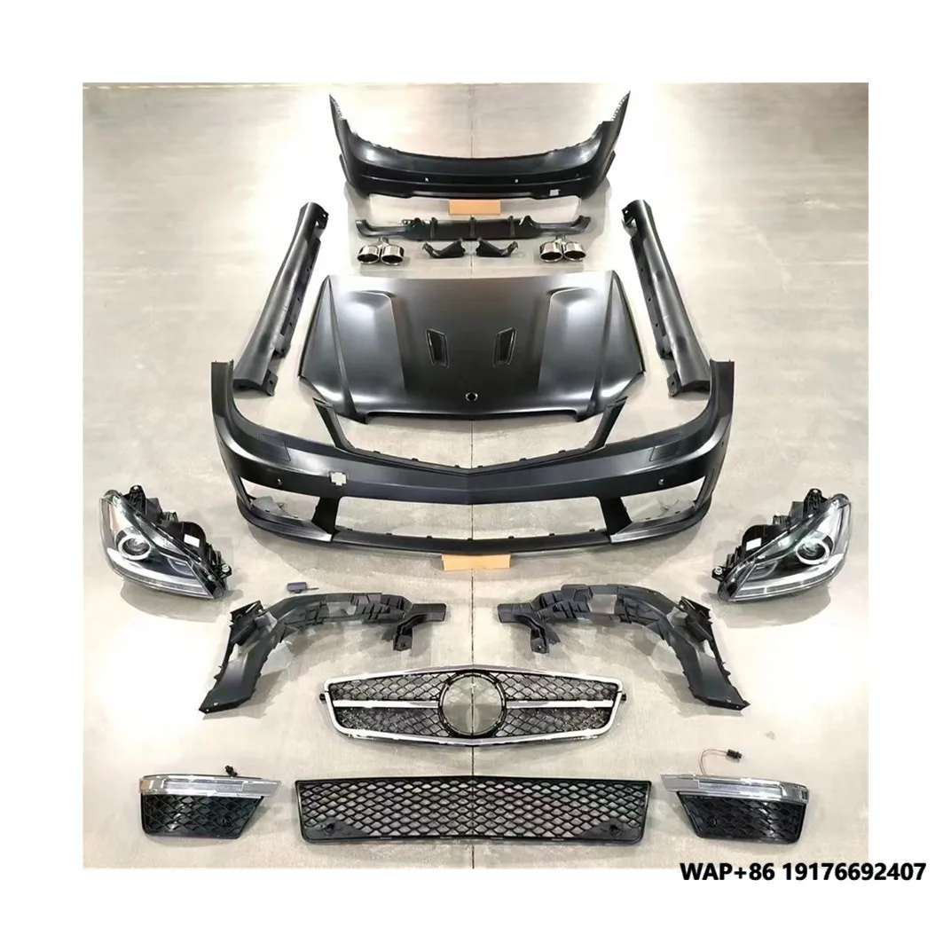 

Whole Set Body Kit for Mercedes benz C Class W204 C200 C260 C300 to C63 AMG Front Rear Bumper Grille Side Skirt Headlights Hood