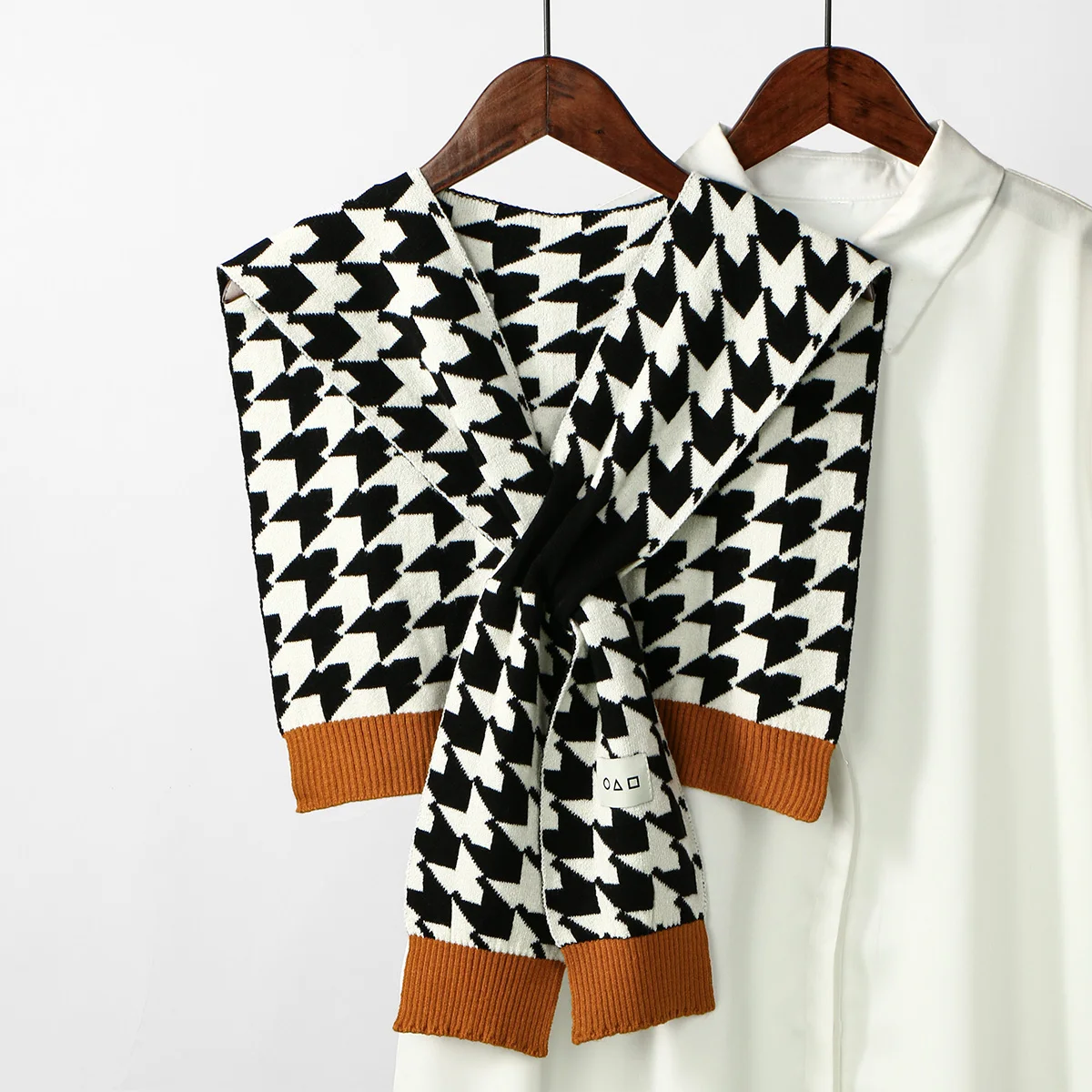 

Korean Classic Plaid Knitted Shawl Strap Decorative Autumn and Winter Warm Solid Color Neck Protection Shawl Fashion Scarf