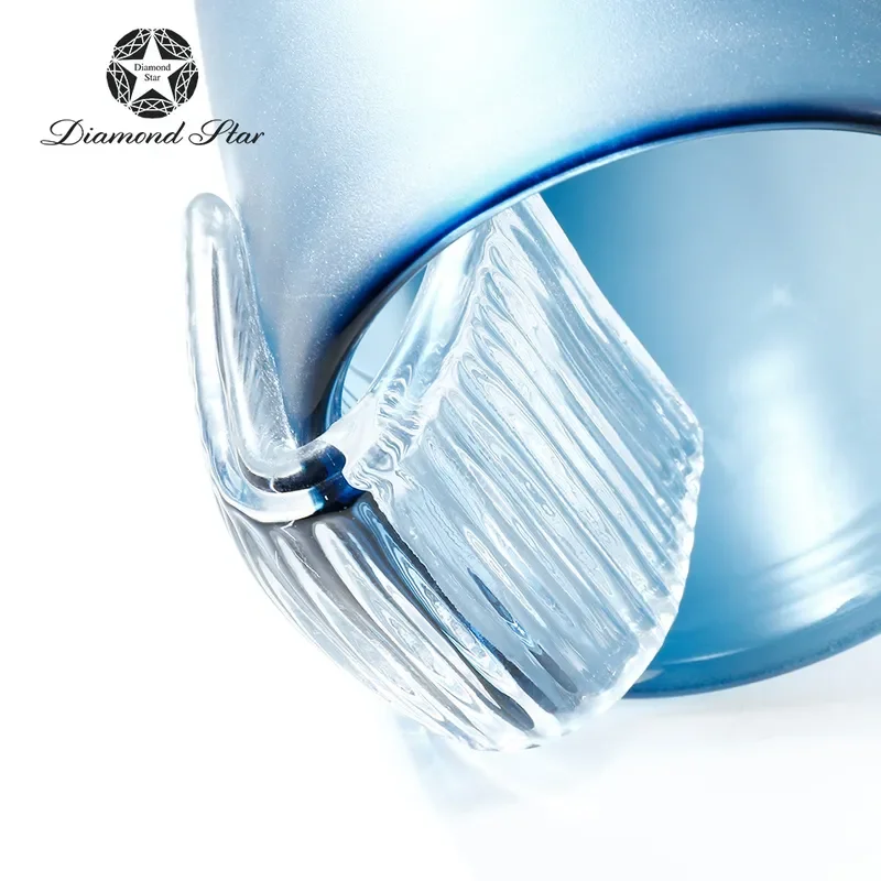 for Diamond Star Handmade Glass Vase Modern Colorful Home Decor Light Luxury Craft Decoration Blue 3