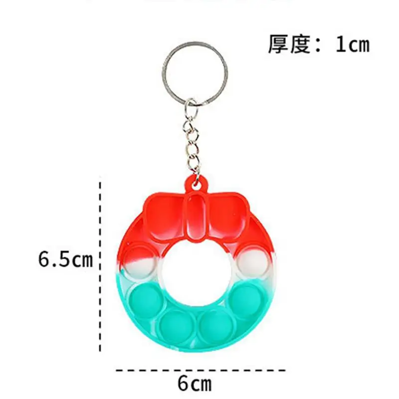 10/20PCS Christmas Santa Bubble Keychain Toy Guest Gift Xmas Giveaways Treat Children\'s Christmas Party Favours Gift Bag Fillers