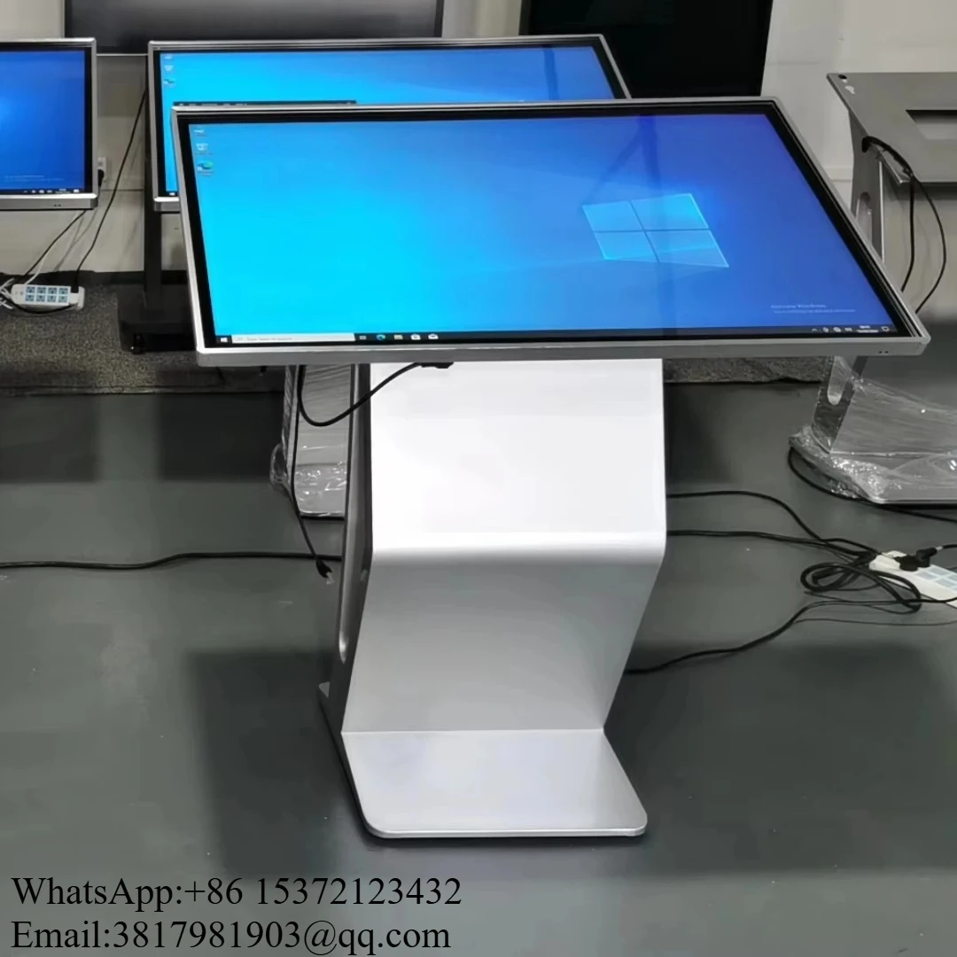 Indoor Digital Signage Totem 32/43/49/55 Inch Horizontal Type Touch Screen All In One Query Machine Exhibition Kiosk