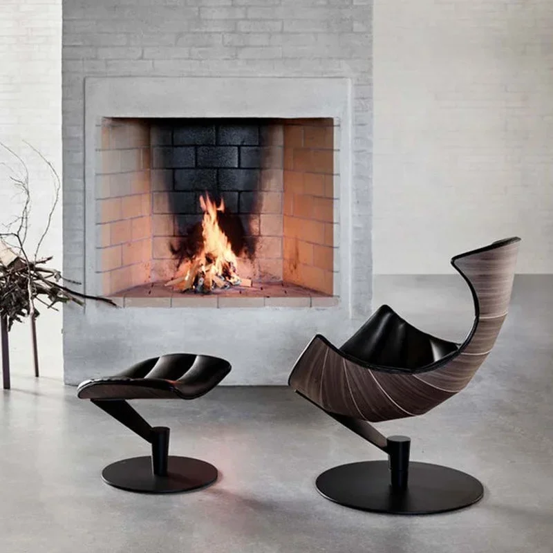 l # Leisure home living room Lund and Paarman Swivel Recliner Fjords leather Lobster Lounge Chair and Ottoman