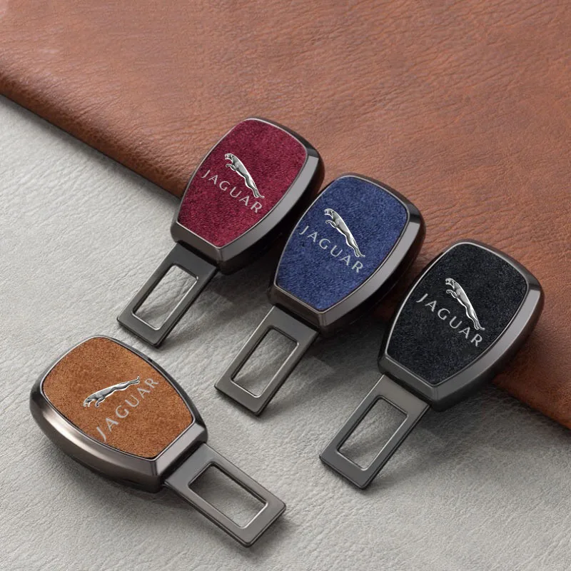 

1pcs chamois Car Seat Belt Extension Plug Metal Seat Belt Clip Adjustable Extender For Jaguar XEL XF XFL F-TYPE F-PACE E-PACE XJ