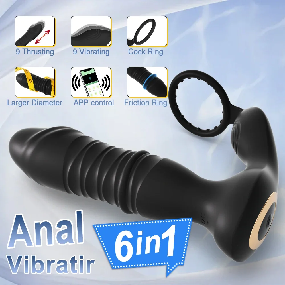 Andrea Remote-Vibromasseur télescopique sans fil pour homme et femme, gode, stimulateur de prostate, masseur de vagin, prise anale, anneau pénien,