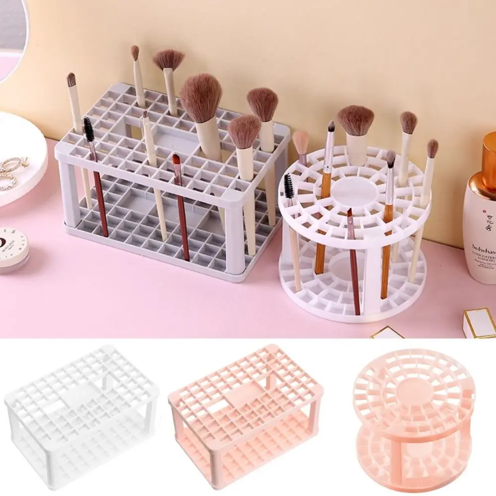 Creative Insert Rack Makeup Brush Holder Multi-hole Plastic Pen Holder Round Square Lattices Brush Stand Rack Home Use