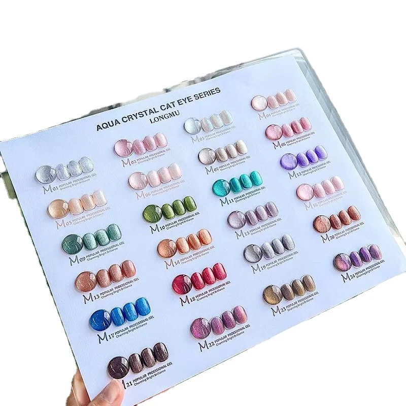 High Quality 24 Colors Eye Nail Gel Set Nail Salon Hot Selling Nail Art Kit New Model 2024 Non-eoxic Uv Gel Customize