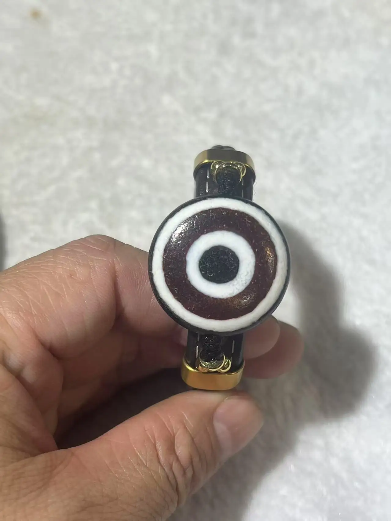 1pcs  black white, and red three-color evil eye sheep plate bead woven belt magnetic buckle bracelet accessory high quality