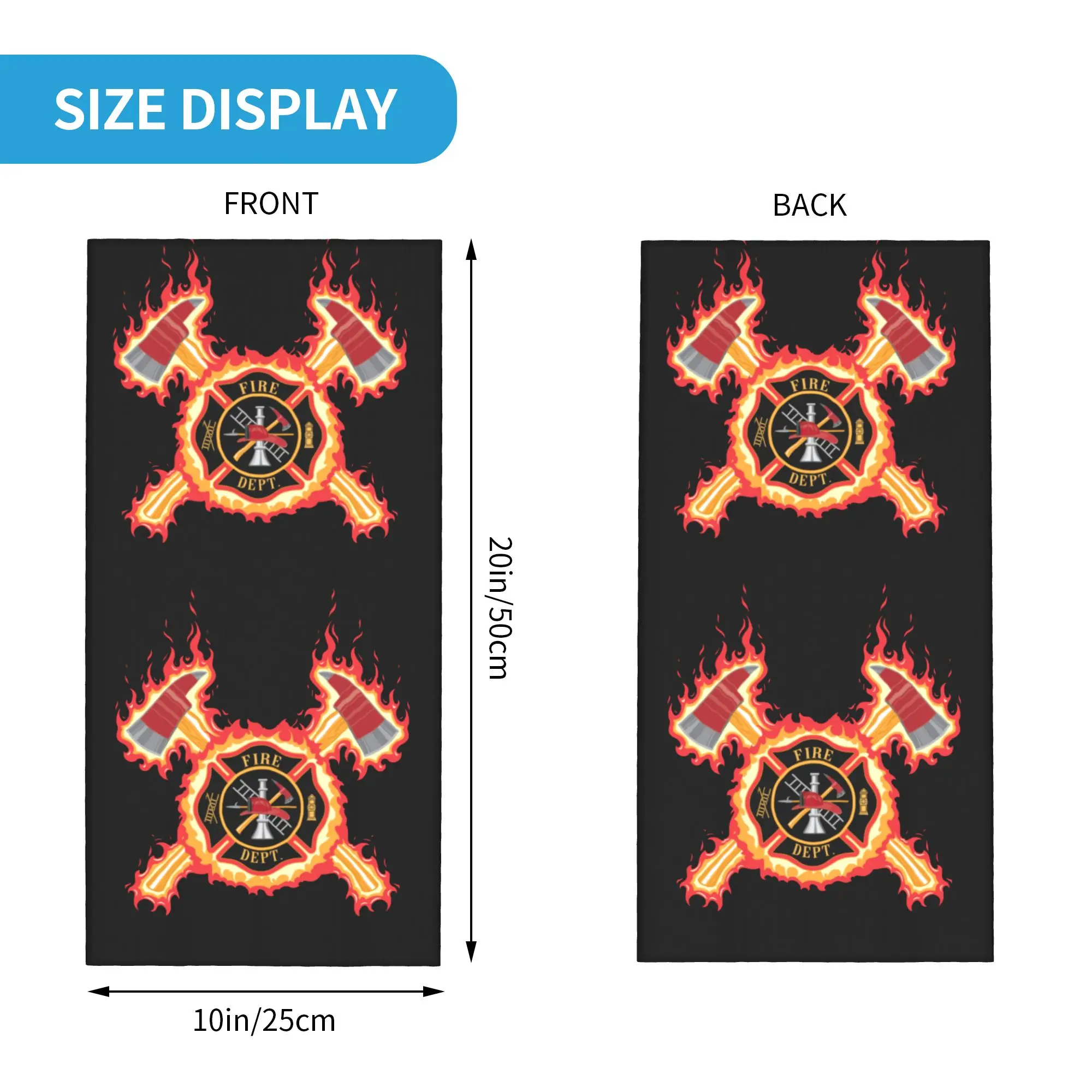 Custom Firefighter Cross Bandana Neck Warmer Men Women Winter Hiking Ski Scarf Gaiter Fire Rescue Fireman Face Cover