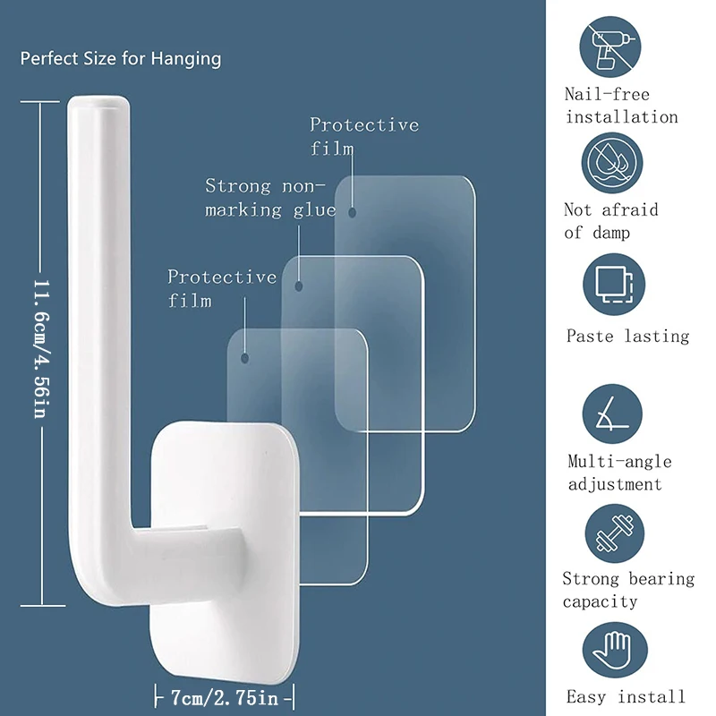 1 Stück L-Form stanz freier Haken Wand Kleiderbügel für Mäntel Hüte Handtücher Kleidung Küchen regal Rolle Bad halter