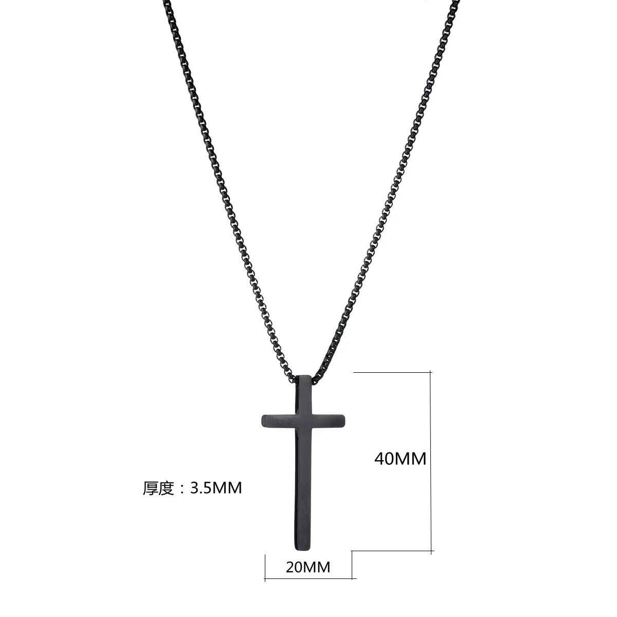 New Stainless Steel Gothic Pendant Necklace for Men Women Minimalist Jewelry Male Female Cross Chokers Silver Black Color